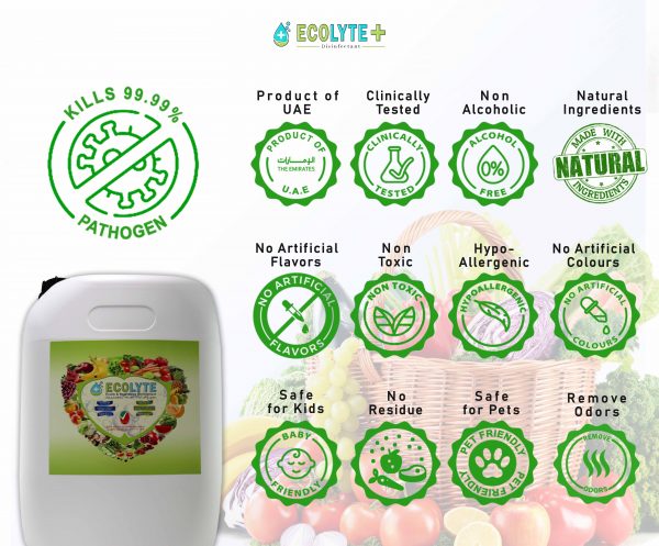 Ecolyte Fruits & Vegetables Disinfectant 100% Natural - 20 Litre