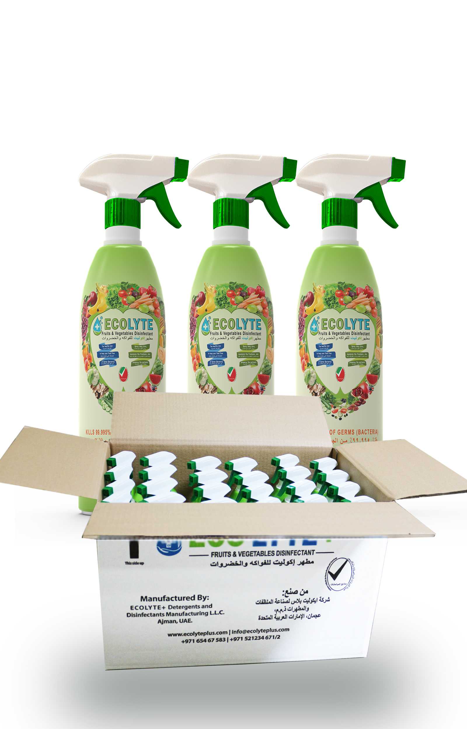 ECOLYTE FRUITS AND VEGETABLES 1 LITRE (natural solution-24PCS/CARTON)